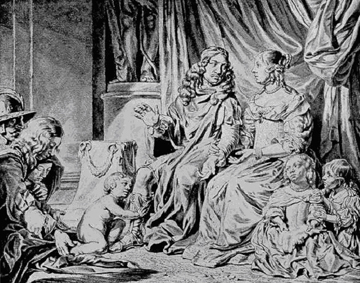 Pyrrhus voor koning Glaucias en zijn vrouw