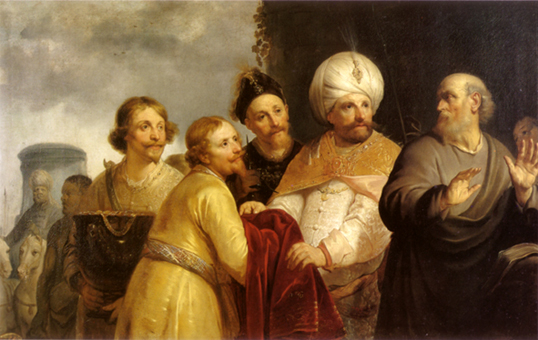 Eliseüs weigert de geschenken van Naäman