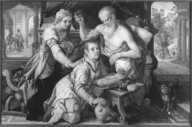 Isaak zegent Jacob of Esau