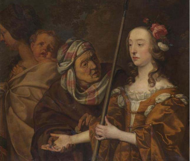 Jonge vrouw en waarzegster