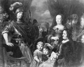 Volumnia met haar kinderen voor Coriolanus