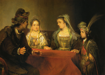 Tobias in het huis van Edna en Raguel