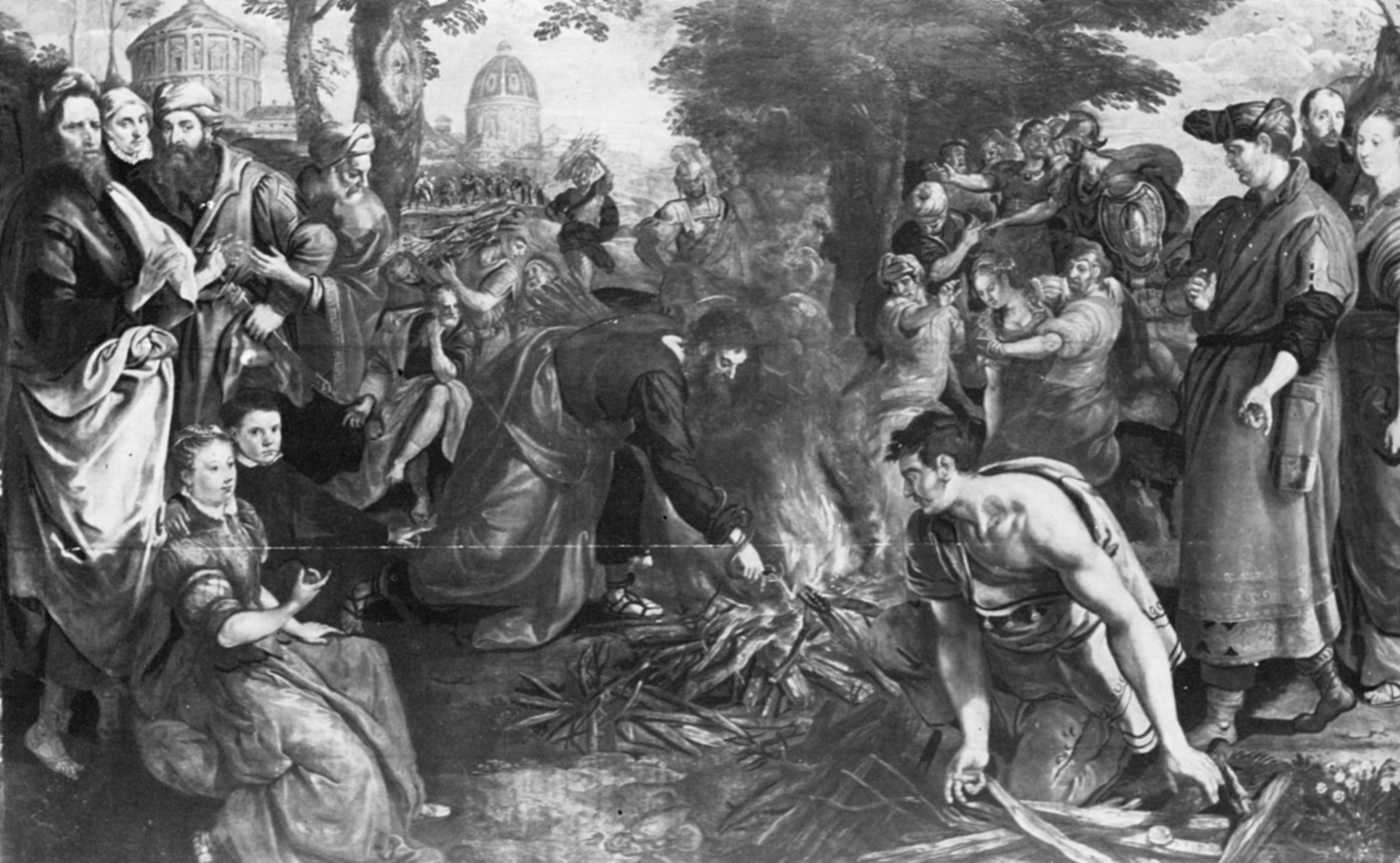 Paulus, door een adder gebeten, op Malta