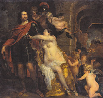 Aeneas ontvangt de wapenen van Venus