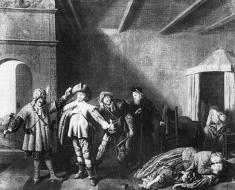 Scène uit laatste bedrijf van Bredero’s Lucelle