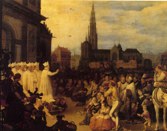 Prediking van Sint Norbertus tegen de ketterij van Tanchelm