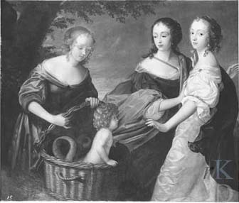 Dochters van Cecrops vinden het slangenkind Erichtonius